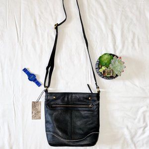 Born Cross Body GENUINE LEATHER Black Bag